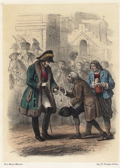 Kral Charles XIV (Jean de Suede) (John Baptiste Bernadotte) (1763-1844) eski öğretmeni tarafından bir madalya ile ödüllendirildi - Telory