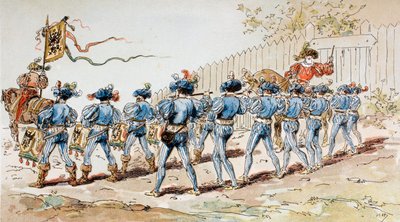 Davul ve Fife ile 16. Yüzyıl Bandosu by Armand Jean Heins