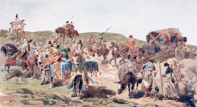 15. Yüzyılda Eskortla Seyahat Eden Bir Vagon, 1886 by Armand Jean Heins