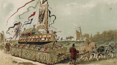 Barge on the Bruges-Ghent Canal, Spanish Netherlands, 16th Century  by Armand Jean Heins