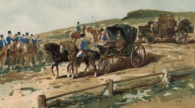 Postilions, taşıma ve posta koçu, Hollanda, 19. Yüzyıl by Armand Jean Heins
