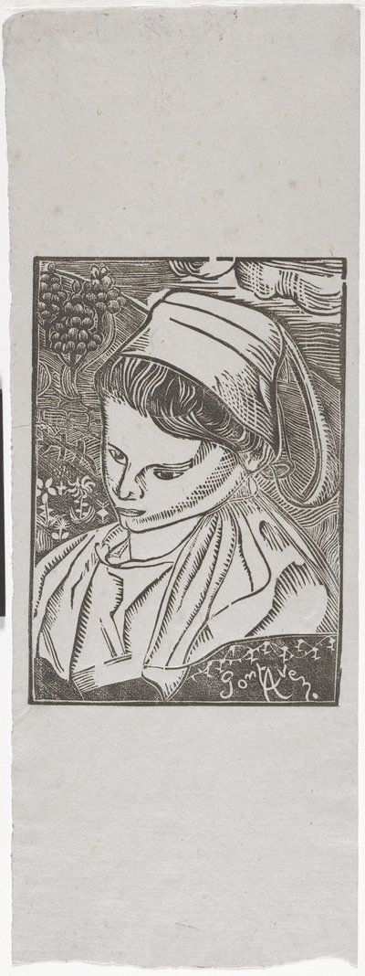 Bretonne de Pont-Aven (Pont-Aven'den Breton kadın) c.1896 (tahta baskı) by Armand Séguin