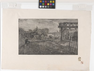 La Gare De Valmondois (Valmondois Tren İstasyonu) (gravür ve rulet) by Armand Séguin