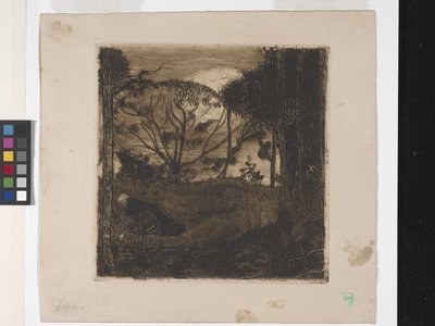 Le Soir (Akşam) Veya La Glaneuse (Toplayıcı) (gravür, aquatint, lavis ve rulet) by Armand Séguin
