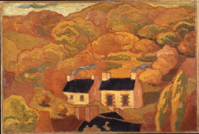 Two Thatched Cottages c.1893-94 (tuval üzerine yağlı boya) by Armand Séguin