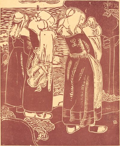 Bebekli Üç Breton Kadın by Armand Séguin