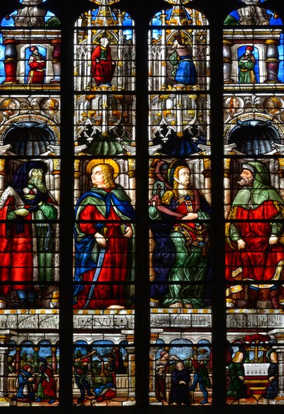 Aziz Matthias (Mathias), Ezra (veya Ezra), peygamber Habacuc (veya Habaquq) ve Sibylle Tiburtine (veya Tibur Albunea) - Arnaud de Moles (1470-1520)