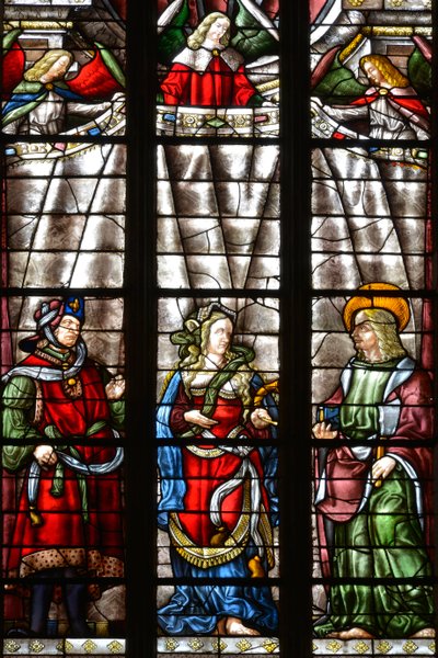 Peygamber Daniel, Sibylle Cimmerienne ve Aziz Matthew the Evangelist - Şapel Saint Louis, Arnaud de Moles (1470-1520) vitray 1513 yılında tamamlandı - Cathedrale Sainte Marie d