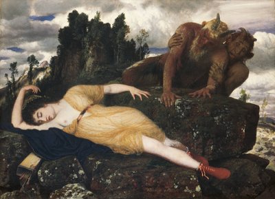 Uyuyan Diana, İki Faun Tarafından İzlendi, 1877 by Arnold Böcklin