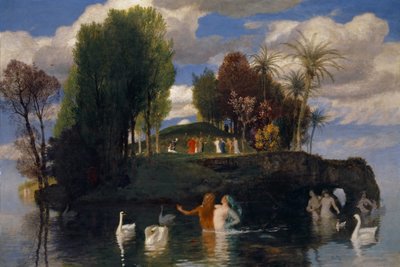 Yaşayanlar Adası, 1888 (maun ağacı üzerine yağlı boya) by Arnold Böcklin