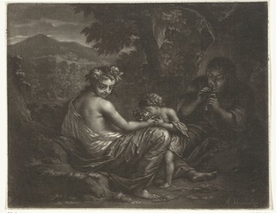 Çoban ve çoban çocukları ile by Arnold Houbraken