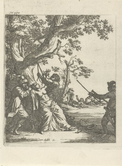 Yarı çıplak kadına işkence by Arnold Houbraken