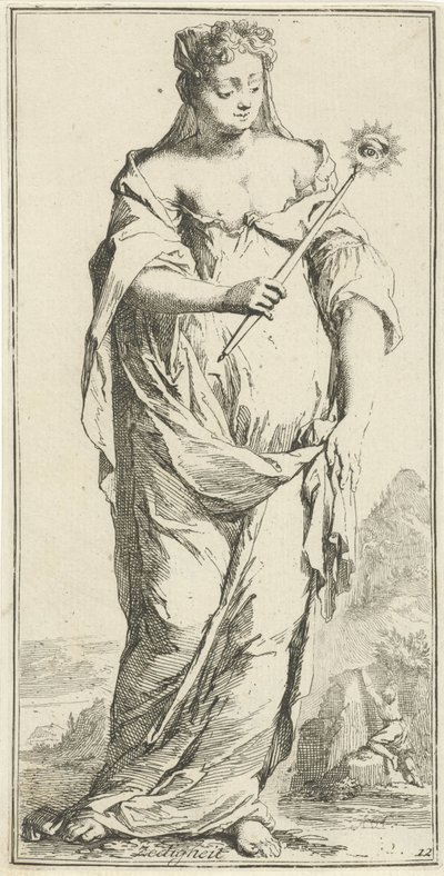 alçakgönüllülüğün kişileştirilmesi Erdem (nesne üzerindeki başlık) Kırk bir parça, birkaç Sinne heykeli (seri başlığı) by Arnold Houbraken