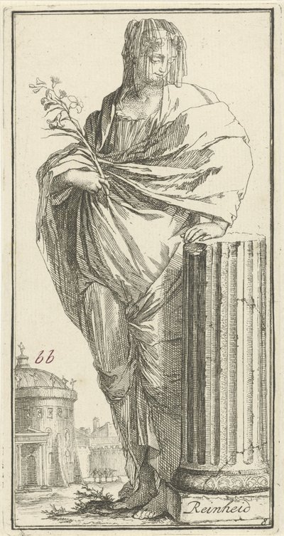 saflığın kişileştirilmesi Temizlik (nesne üzerindeki başlık) Kırk bir parça, birkaç Sinne heykeli (seri başlığı) by Arnold Houbraken