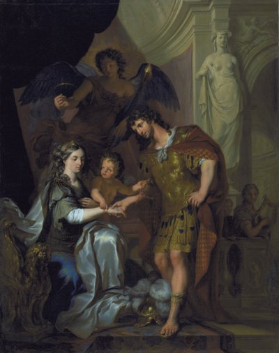 İskender ve Roxana'nın Düğünü (?) by Arnold Houbraken