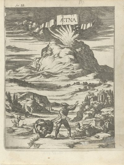 Volkanik patlama Aetna (nesne üzerindeki başlık) by Arnold Houbraken