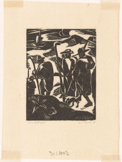 Dört Çoban ve Bir Köpek by Arnold Pijpers (signed by artist)