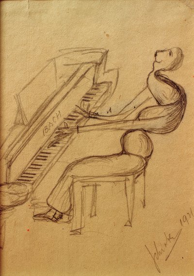 karikatür (piyano çalar) by Arnold Schönberg