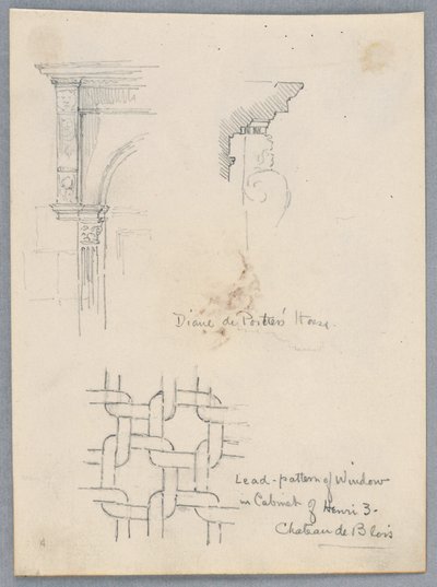 Diane de Poiters'ın evinden Mimari Detaylar by Arnold William Brunner