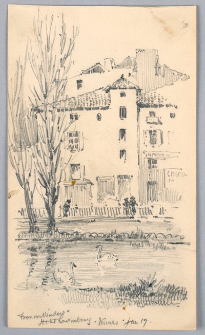 Hotel Luxembourg, Nîmes - Penceremizden by Arnold William Brunner
