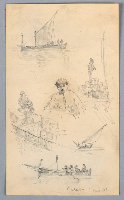 Katanya Limanı'ndaki Eskizler by Arnold William Brunner