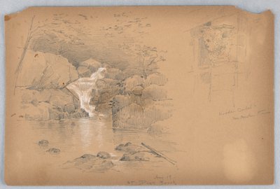 İki Eskiz, Corbel ve Şelale by Arnold William Brunner