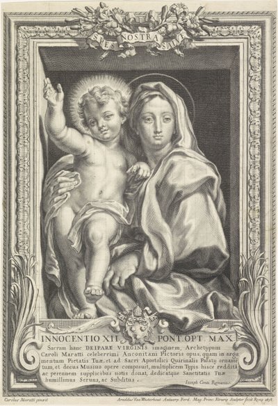 İsa Çocuk ile Meryem Spes Nostra Salve (nesne üzerindeki başlık) by Arnold van Westerhout