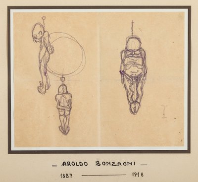 Asılmış Adam (Kağıt üzerine Hint mürekkebi) by Aroldo Bonzagni