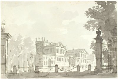 Çitle çevrili parktaki saray, t.h. kafes kapısı by Aron Wallick