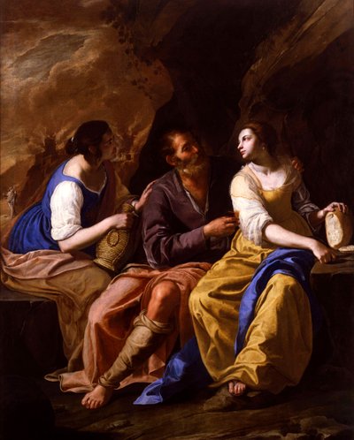 İtalyanca:  Lot e le sue figlie Lut ve Kızları by Artemisia Gentileschi