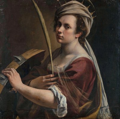 İskenderiyeli Azize Catherine Olarak Otoportre by Artemisia Gentileschi