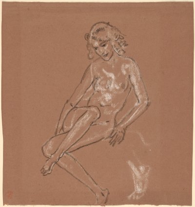 Oturmuş Çıplak ve Bir Ayak by Arthur B. Davies