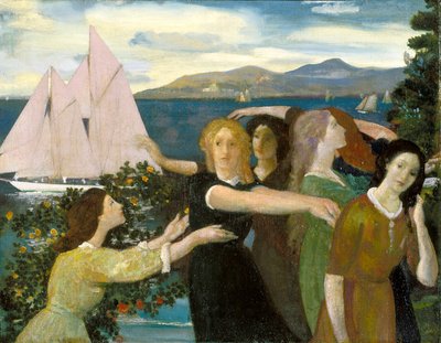 Limanın Ötesinde (tuval üzerine yağlıboya) by Arthur Bowen Davies