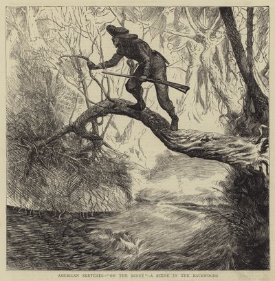 Amerikan Skeçleri, İzcide, Backwoods'ta Bir Sahne by Arthur Boyd Houghton