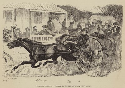 Grafik Amerika, Trotting, Eighth Avenue, New York by Arthur Boyd Houghton
