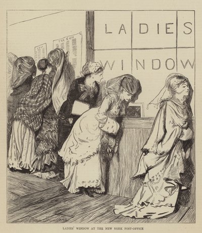 New York Postanesi'nde Bayanlar Penceresi by Arthur Boyd Houghton