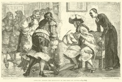 Louis XIV, Nantes Fermanının İptalini İmzalarken by Arthur Boyd Houghton