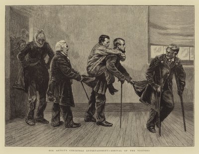 Sanatçımızın Yılbaşı Eğlencesi, Ziyaretçilerin Gelişi by Arthur Boyd Houghton