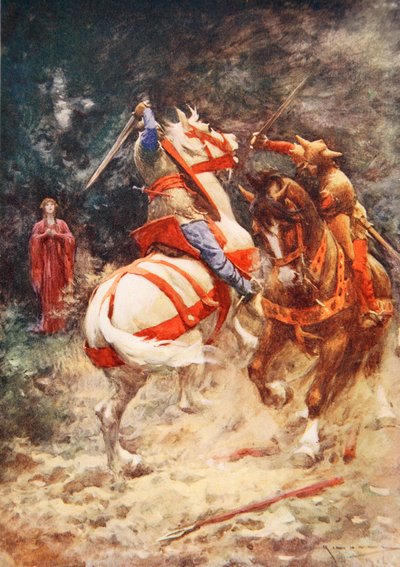 Kuğu Şövalyesi (renkli taş) by Arthur C. (after) Michael