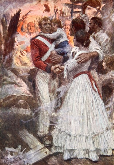 Teğmen Havelock'un cesareti (renkli taş) by Arthur C. (after) Michael
