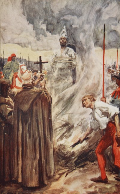 John Huss'un 6 Temmuz 1415'te yakılması, HE Marshall'ın 'Almanya Tarihi'nden bir örnek by Arthur C. (after) Michael