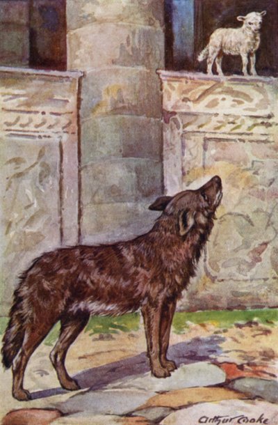 Ezop Masalları: Çocuk ve Kurt (renkli taş) by Arthur Claude Cooke