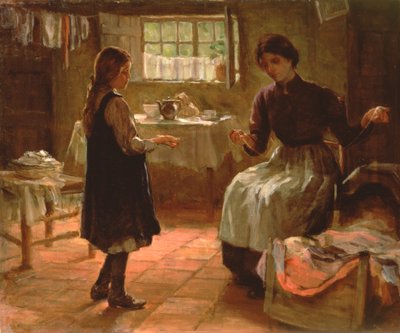 Yurtiçi Ders, c.1890 (tuval üzerine yağlı boya) by Arthur Claude Cooke