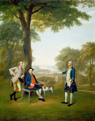 Arthur Holdsworth Thomas Taylor ve Kaptan Stancombe ile River Dart tarafından sohbet, 1757. by Arthur Devis