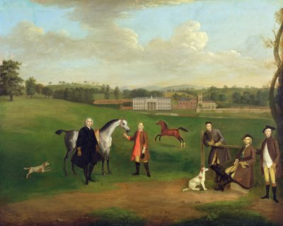 Sızıntı Okeover, Rev. John Allen ve Kaptan Chester, Okeover Hall, Staffordshire, c. 1785 by Arthur Devis