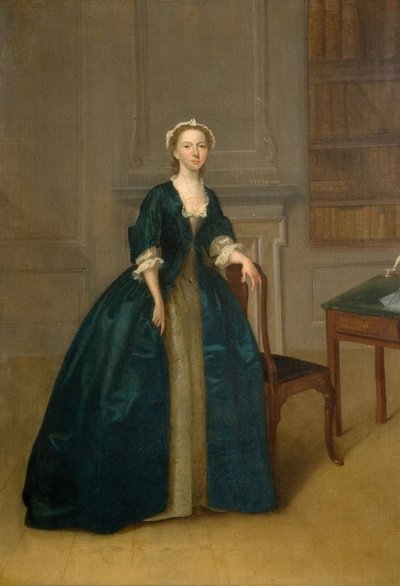 Lacivert Bir Kadının Portresi, 1785. by Arthur Devis
