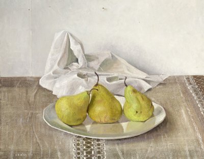 Bir Tabakta Üç Armut, Natürmort, 1990 by Arthur Easton