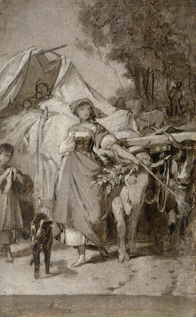 "Hermann ve Dorothea"ya iki grisailles by Arthur Georg Freiherr von Ramberg