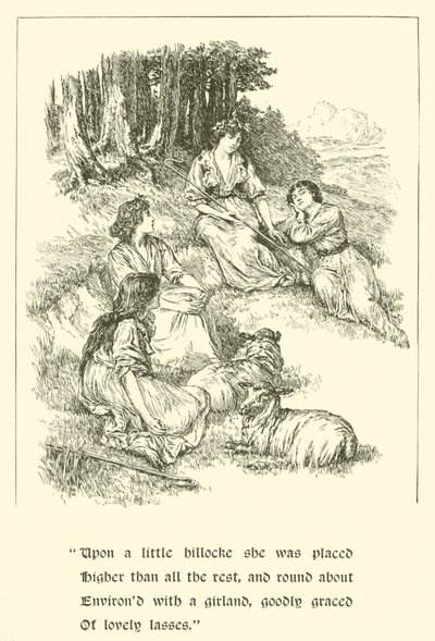 Sir Calidore, Nezaket Şövalyesi, Coridon ve Pastorella (gravür) by Arthur George Walker