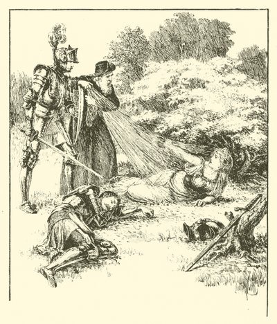 Sir Guyon, Bliss Bower (gravür) by Arthur George Walker